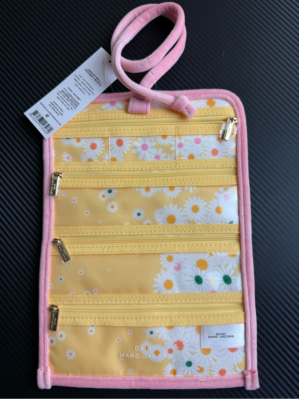 Marc Jacobs Daisy Jewelry Roll Organizer Pouch Yellow Floral GWP New with Tags